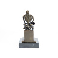 Classic Deco Skeleton Thinker Sculpture Art Craft Bronze Statue Tpy-298